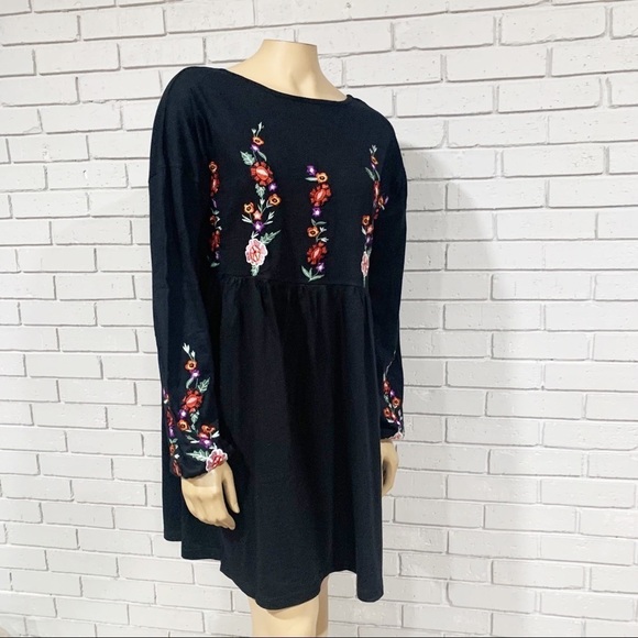 Asos Women's Tall Embroidered BohoSmock Mini Dress - Picture 9 of 12